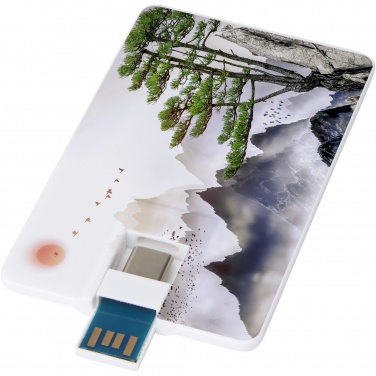 Logotrade korporatīvās dāvanas foto: Duo plāns 32 GB USB disks ar Type-C un USB-A 3.0