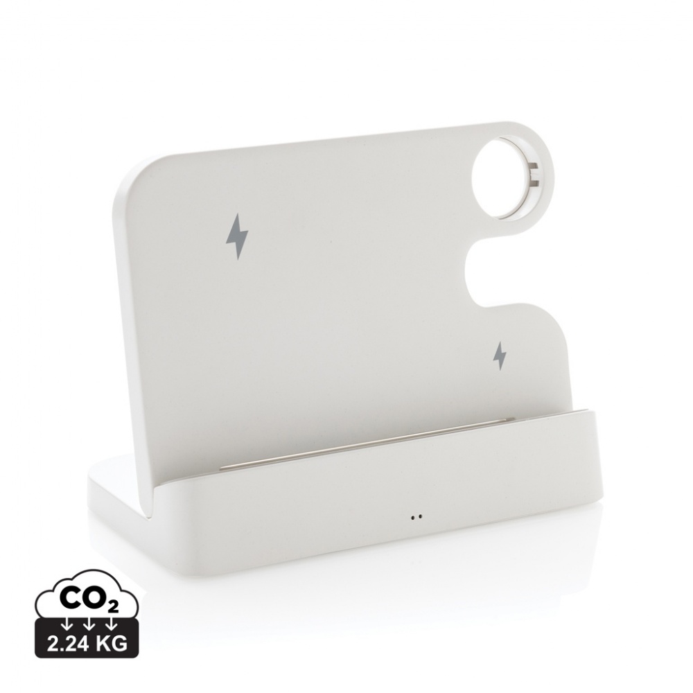 Logotrade Ideja dāvanas foto: Joltz RCS pārstrādāta plastmasas dubultā 15 W lādētājs ar iWatch slotu