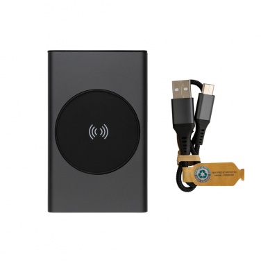 Logotrade dāvanas foto: Terra RCS pārstrādāta alumīnija 5000 mAh jaudas banka 5W bezvadu