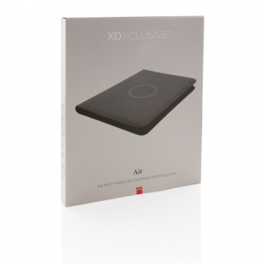 Logotrade logo dāvanas foto: Air 5W bezvadu uzlādes portfelis A4 ar 5000 mAh jaudas banku