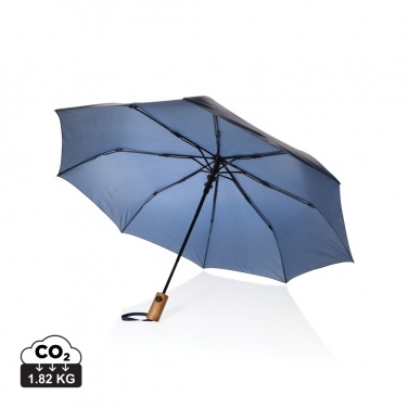 Logotrade ziemassvētku dāvanas foto: Kaycey 21" AWARE™ RPET Akācijas koka mini automātiski atverams lietussargs