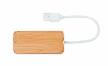 Logotrade korporatīvās dāvanas foto: Bambusa USB 3 portu centrmezgls