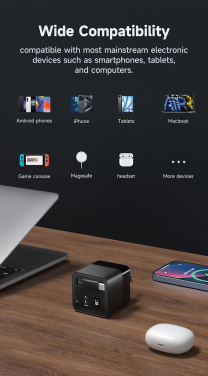 Logotrade dāvanas foto: Urban Vitamin Mendocino 65W GaN lādētāja ievelkams kabelis