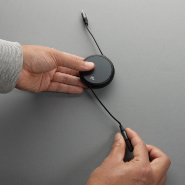 Logotrade logo dāvanas foto: Terra RCS pārstrādāta alumīnija ievelkams 240 W 2-in-1 kabelis