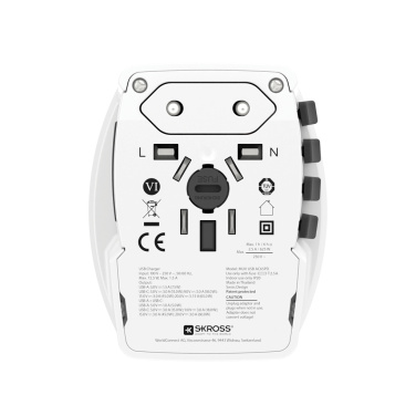 Логотрейд pекламные подарки картинка: Адаптер SKROSS World Travel MUV 65W PD с кабелем USB C