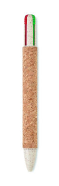 Логотрейд бизнес-подарки картинка: Cork 4-colour ink ball pen