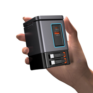 Лого трейд pекламные подарки фото: Зарядное устройство Urban Vitamin Sacramento 105 Вт GAN + втягивающиеся кабели