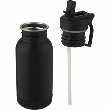 Logotrade profilprodukter bild: Lina 400 ml sportflaska i rostfritt stål med sugrör och loop