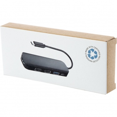Logotrade profilreklam bild: Loop RCS multimedieadapter USB 2.0–3.0 av återvunnen plast med HDMI-port