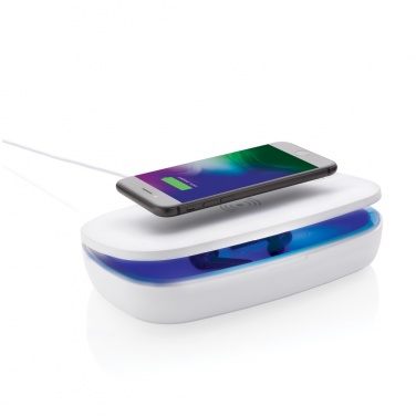 Logotrade presentreklam bild: UV-C steriliseringsbox med 5W trådlös laddare
