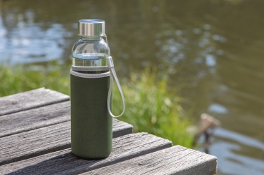 Logotrade kampanjprodukter bild: Glasflaska med neoprenesleeve