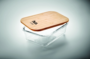 Logotrade reklamprodukter bild: Lunchbox i glas/bambu