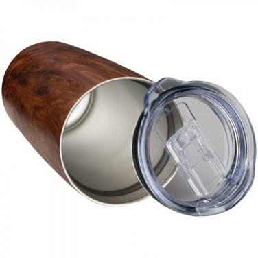 Logotrade profilprodukter bild: Rostfri mugg med trälook COSTA RICA 550 ml