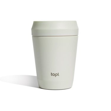 Logotrade reklamprodukter bild: Topl To Go-glas i återvunnet stål Patenterat 360-lock 235 ml