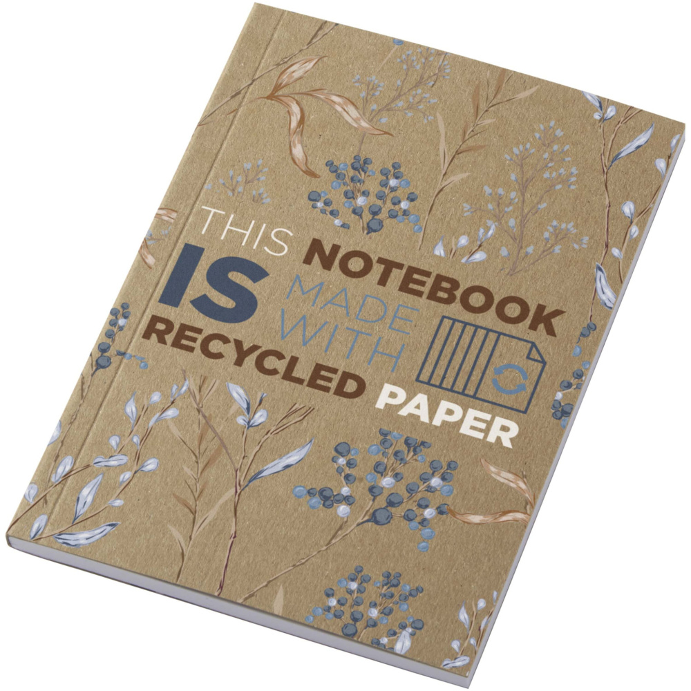 Logotrade kampanjprodukter bild: Novella Austen A6 anteckningsbok med återvunnet mjukt omslag med kraftpapper, 50 ark