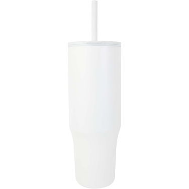 Logotrade kampanjprodukter bild: Brady 900 ml RCS-certifierad isolerad mugg med silikonsugrör
