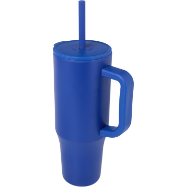 Logotrade profilreklam bild: Brady 900 ml RCS-certifierad isolerad mugg med silikonsugrör