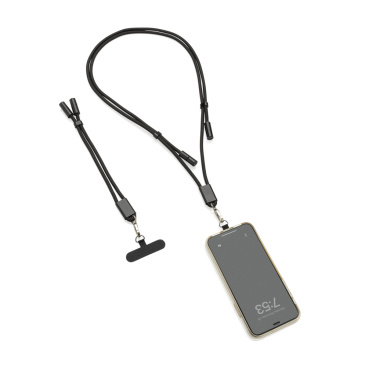 Logotrade reklamprodukter bild: LoopAmp RCS RPET handledsrem för telefon med 60 W kabel