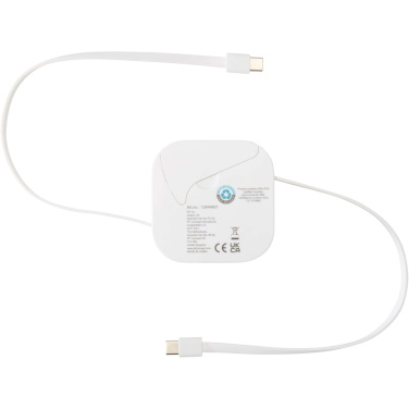 Logotrade reklamprodukter bild: Gloas 5-i-1 utdragbar datasynkroniseringskabel och 100 W snabbladdningskabel av återvunnet material med verktygssats för smartphone