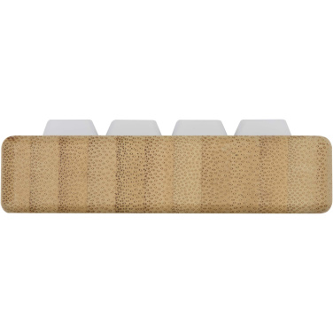 Logotrade kampanjprodukter bild: Algol telefonställ och fidget-leksak av återvunnen plast med detaljer i bambu