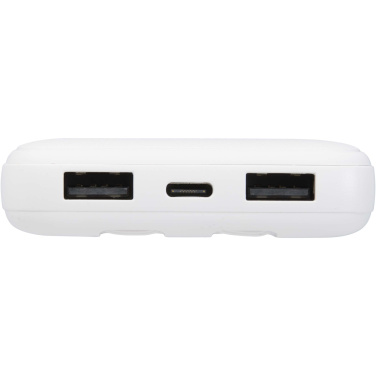 Logotrade profilprodukter bild: Adhil 10 000 mAh 10 W powerbank av återvunnen plast med två inbyggda kablar