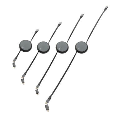 Logotrade profilreklam bild: Terra RCS återvunnen aluminium 240W utdragbar 2-i-1 kabel